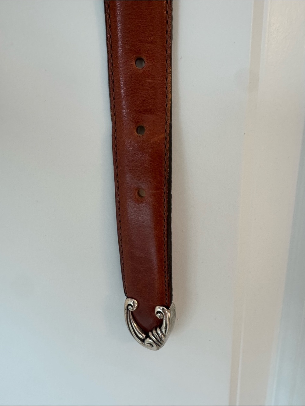 Talbots Brown Leather Ladie’s Belt with Ornate Silver Buckle - Picture 2 of 5